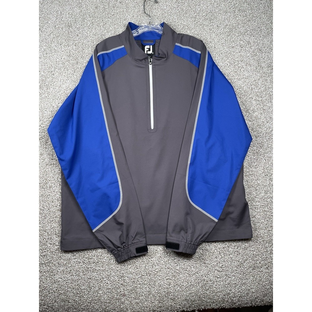 FootJoy Windshirt Gray 1/2 Zip Golf Pullover Windbreaker Preppy Mens XL